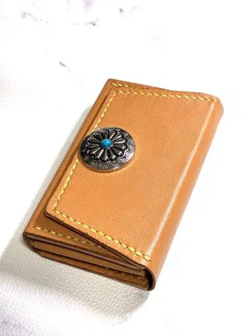 천연 가죽 손바느질 다기능 컴팩트 지갑, 양가죽, 손바느질 제품