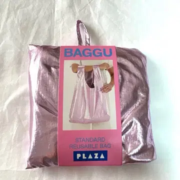 PLAZA 한정판 BAGGU 메탈릭 에코백 새상품 실버 핑크