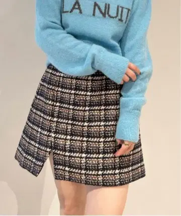 [ 릴리 브라운 ] 트위드 체크 미니 스커트 숏 팬츠