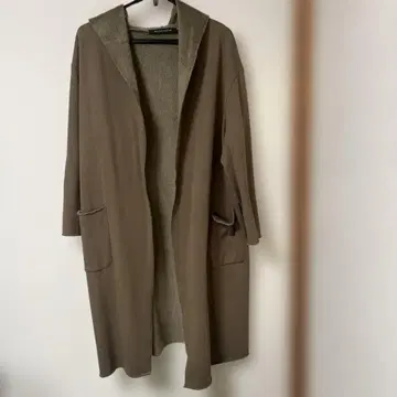 mizuiro ind 후드 부착 브라운 롱 코트