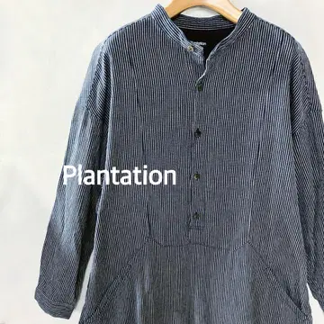 플랜테이션/스트라이프 원피스 네이비