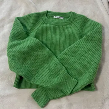 BEAUTY&YOUTH 크롭 스웨터 옐로우 그린