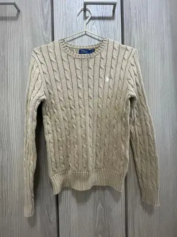 랄프 로렌 케이블 니트 긴팔 스웨터 M 베이지
