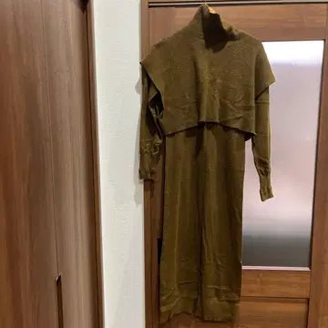 todayful 올리브 그린 하이넥 니트 원피스