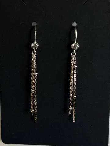 Silver925 체인 달린 후크 귀찌