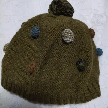 [ 장미색 모자 ] 올리브 그린 니트 모자