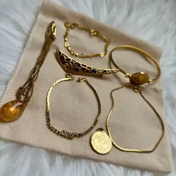 유품 정리 엘레강트 골드 목걸이 팔찌 묶음 판매