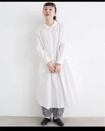 l'atelier du savon 꽃 테이프 자수 롱 셔츠 원피스