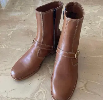 천연 가죽 부츠 카멜 브라운 25cm