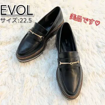 EVOL 이볼 플랫폼 비트 로퍼 22.5 블랙 새상품급 통굽