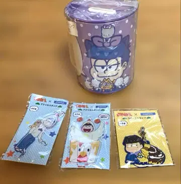 오소마츠 군 저금통 아크릴 스탠드 러버 스트랩 일괄 4점