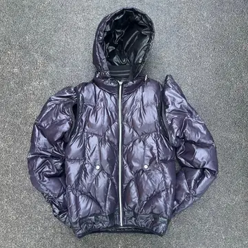 00s 퀼팅 다운 자켓 광택 그런지 두툼 시크 스타일 헤이세이 y2k