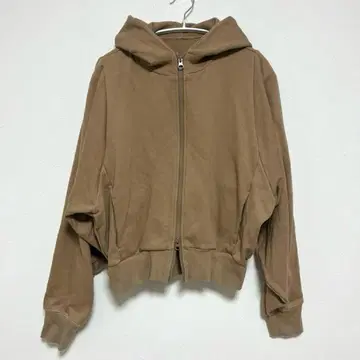 HEREIAM 지퍼 후드티 오버 사이즈 숏 기장 프리 사이즈 요가