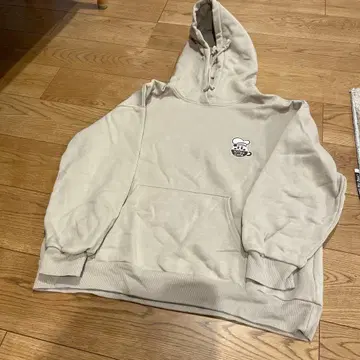 커비 커비 카페 GU 후드 부착 후드티 베이지