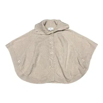 베이지 니트 판초 케이프 코트