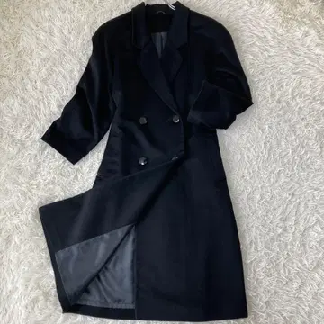 캐시미어 100% 더블 체스터 맥시 길이 F 루즈핏 블랙 고급 소재