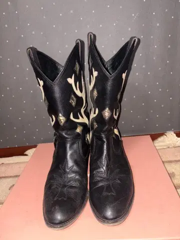 블랙 가죽 웨스턴 부츠 / 츠모리치사토