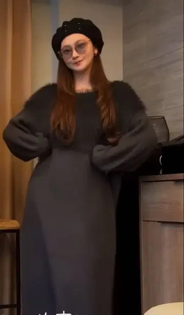 사진과 색상 차이 fifth 모카 니트 원피스