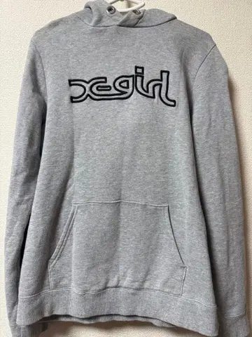 x-girl 그레이 로고 후드티 긴팔 후드티