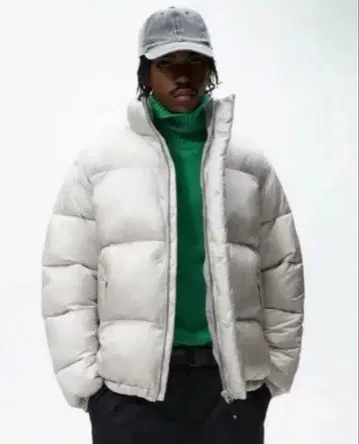 ZARA 라이트 그레이 다운 자켓 실버 M