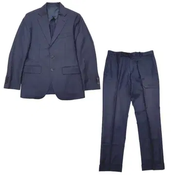 고급 PIACENZA 원단 네이비 수트 2B 백 오픈 사양