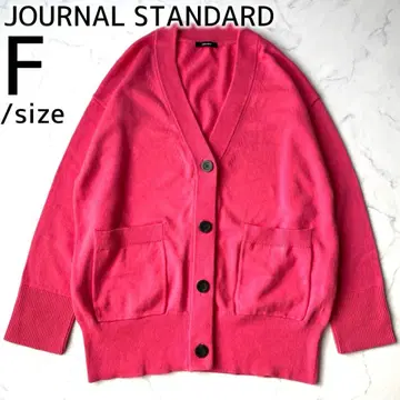 저널 스탠다드 코튼 캐시미어 혼방 V넥 가디건 핑크 F