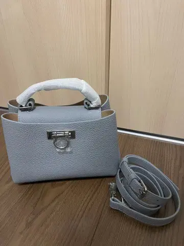 [ 새상품 ] 블루 그레이 숄더백 가죽 핸들 포함 베이비 마로에