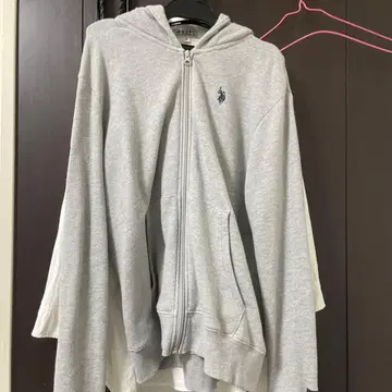 U.S. POLO ASSN. 그레이 풀 집업 후드티 LL