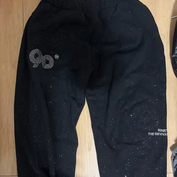 9090 스팽글 블랙 조거 팬츠