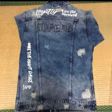 babyshoop 크러쉬 롱 기장 데님 자켓