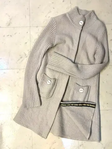 ZEROZONE 제로존 아우터 울 100% 코트 라이트 그레이