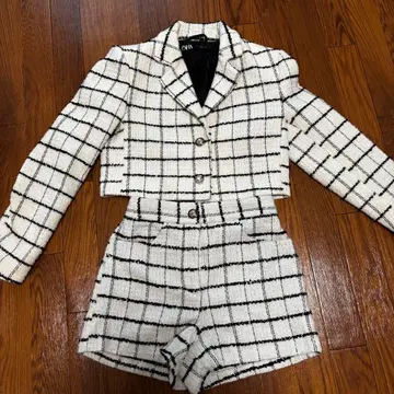 ZARA 체크 무늬 셋업 자켓 숏팬츠