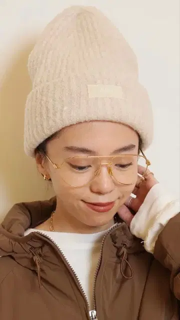 AUTRY 울 혼방 리브 니트 모자