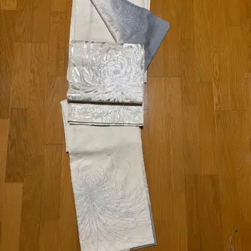 호몬기 화이트 그레이 얼룩 난기쿠 톨 사이즈 이중 기모노