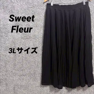 3408 스위트 플뢰르 롱 스커트 플리츠 블랙 3L 빅