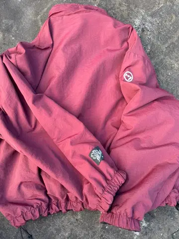 버건디 나일론 자켓 2way