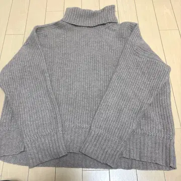 캐시미어 100% 니트 터틀 브라운 계열 프리 사이즈