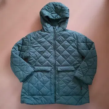 Thermore 후드 부착 그린 퀼팅 자켓 LL