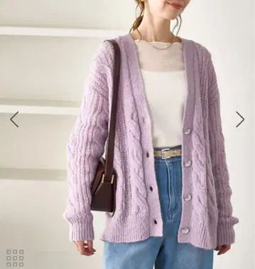 [ 이번 시즌 ] 로페피크닉 루즈핏 케이블 짜임 V넥 니트 가디건