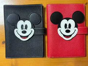 레어 디즈니 미키마우스 여권 케이스 블랙, 빨간색 2색 세트