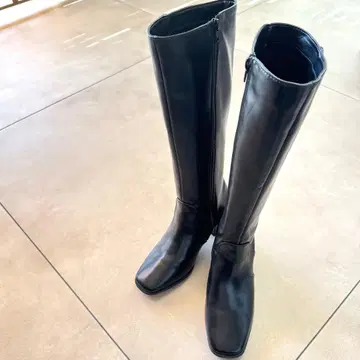 [ 새상품급 ] menue 므뉴 스퀘어토 사이드 지퍼 롱 부츠 M