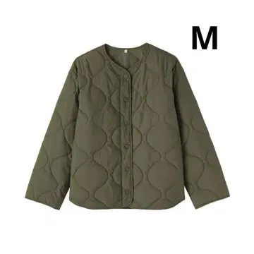 무인양품 포근한 솜 누빔 재킷 카키 그린