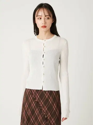 프레이 아이디 실크코튼 시어 리브 가디건