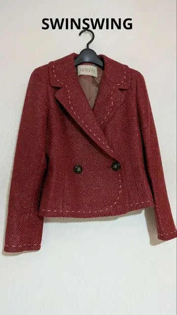 SWINSWING 빨간색 자켓 트위드 42