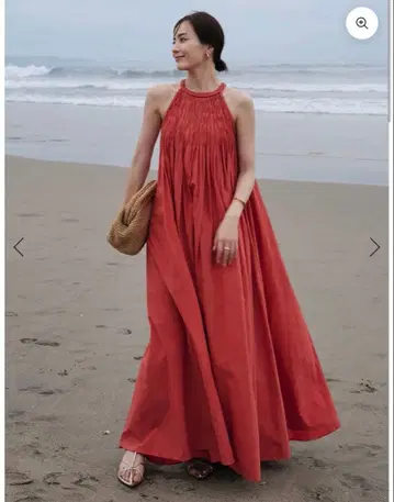 anuans India 코튼 블레이드 맥시 원피스