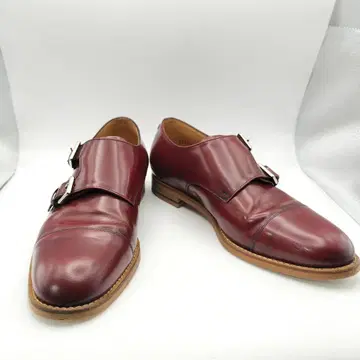 리걸 더블 몽크 천연 가죽 비즈니스 슈즈 23cm 버건디