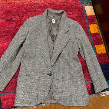 ungaro 체크 무늬 테일러드 자켓 사이즈 9 캐시미어 실