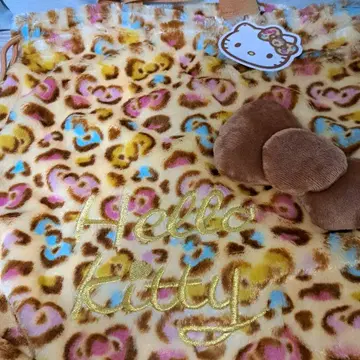 헤이세이 레트로 새상품 레오파드 무늬 헬로키티 냅색 복조리 백