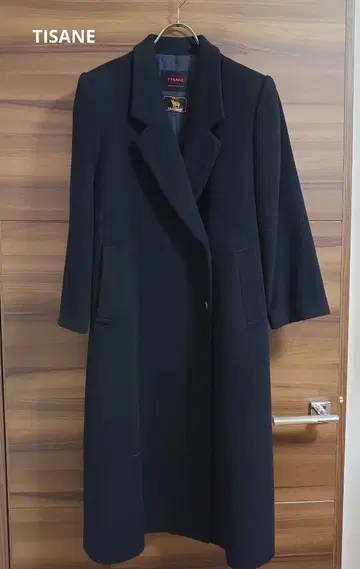 캐시미어 100% TISANE 티저누 블랙 롱 체스터 코트