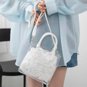 WEGO 복조리 포함 클리어 숄더 화이트 프릴